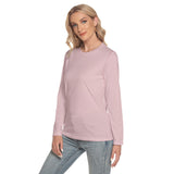 Pink All-Over Print Women's O-neck Long Sleeve T-shirt