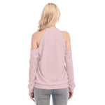 Pink All-Over Print Women's Cold Shoulder Sweatirt