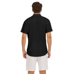 Black All-Over Print Men's Deep V-neck Short Sleeve T-shirt