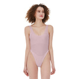 Pink All-Over Print Women's High Cut One-piece Swimsuit