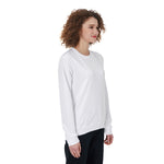 White All-Over Print Women's Loose Sweatshirt