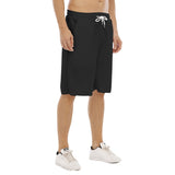 Black All-Over Print Men's Tether Loose Shorts