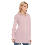 Pink All-Over Print Women's Long Shirt