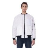 White All-Over Print Men's Bomber Jacket