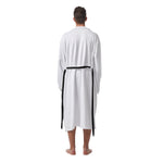 White All-Over Print Men's Heavy Fleece Robe