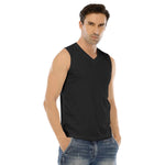 Black All-Over Print Men's Sleeveless V-neck Tank Top