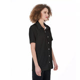 Black All-over Print Women's Shirt