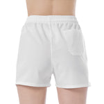 White All Over Print Wide Waistband Sport Shorts