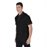 Black All-Over Print Men's Polo Shirt