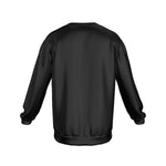 Black All-Over Print Men's Drop Shoulder Round Neck Long-Sleeved Sweatshirt