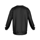 Black All-Over Print Men's Drop Shoulder Round Neck Long-Sleeved Sweatshirt