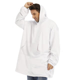 White All-Over Print Unisex Sherpa Fleece Hoodie Blanket