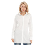 White All-Over Print Women's Long Shirt