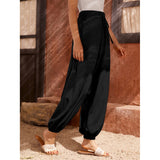 Black All-Over Print Women's Carrot Pants