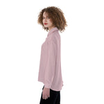 Pink All-Over Print Women's Satin Shirt