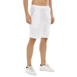 White All-Over Print Men's Flat Shorts