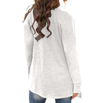 White All-Over Print Women's Cardigan With Long Sleeve