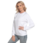 White All-Over Print Women's Slim Round Neck Sweatshirt