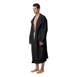 Black All-Over Print Men's Heavy Fleece Robe