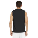 Black All-Over Print Men's Sports Vest