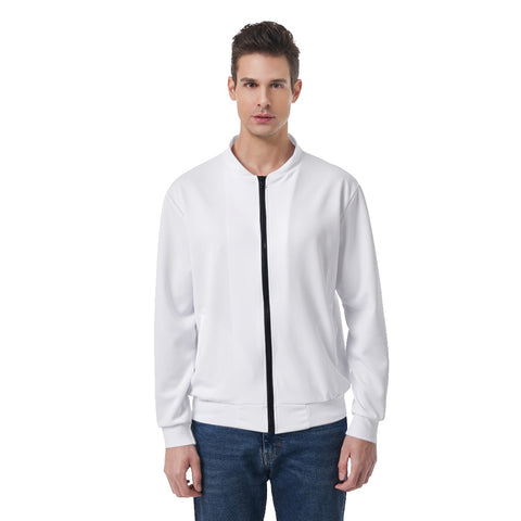 White All-Over Print Men's Jacket