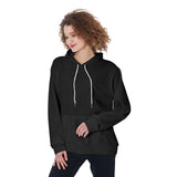 Black All-Over Print Women's Pullover Hoodie