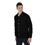 Black All-Over Print Men's Long Sleeve Shirt