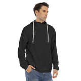 Black All-Over Print Men's Hoodie With Placket Double Zipper