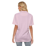 Pink All-Over Print Women's Polo T-Shirt