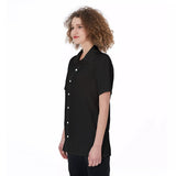 Black All-over Print Women's Shirt