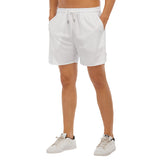 White All-Over Print Men's Side Split Running Sport Shorts