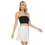 White All-Over Orint Women's Mesh Short Skirt