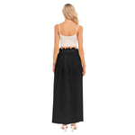 Black All-Over Print Women's Side Split Skirt