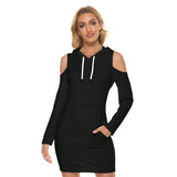 Black All-Over Print Women's Tight Dress