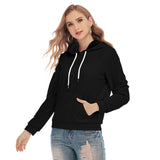 Black All-Over Print Women's Slim Pullover Hoodie