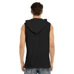 Black All-Over Print Men's Tank Hooded Vest