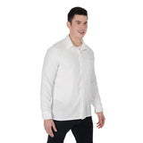 White All-Over Print Men's Long Sleeve Shirt