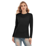 Black All-Over Print Women's Side Split Long T-shirt