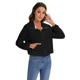 Black  All-Over Print Women's Zip Jacket