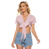 Pink All-Over Print Women's Bandage Crop Top