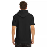 Black All-Over Print Men's T-Shirt With Hood | 190GSM Cotton