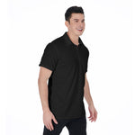 Black All-Over Print Men's Polo Shirt