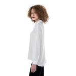 White All-Over Print Women's Satin Shirt