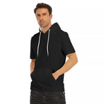 Black All-Over Print Men's T-Shirt With Hood | 190GSM Cotton