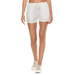 White All-Over Print Women's Rolled Shorts