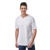 White All-Over Print Men's V-Neck T-Shirt