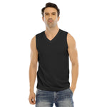 Black All-Over Print Men's Sleeveless V-neck Tank Top