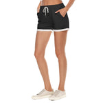 Black All-Over Print Women's Rolled Shorts