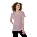 Pink All-Over Print V-neck Women's T-shirt