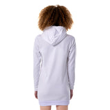 White All-Over Print Women's Heavy Fleece Long Hoodie